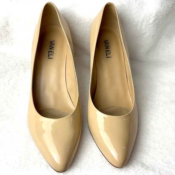 Vaneli Tilden Ecru Patent Leather Nude Colored Comfort Pumps Size 9.5M - Picture 3 of 14